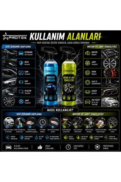 PROTEK Sıvı Seramik Kaplama + MotorJant Temizleyici
