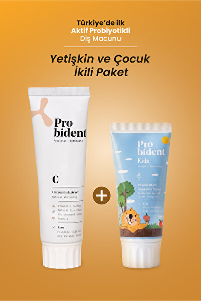 Probident الأطفال بنكهة الخوخ الطبيعي مع مستخلص الكركم البروبيوتيك النشط