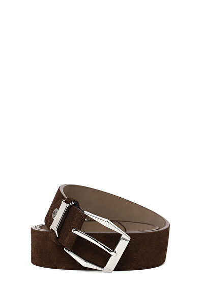 Derimod Men's Brown Suede Leather Belt 000A2D1307710