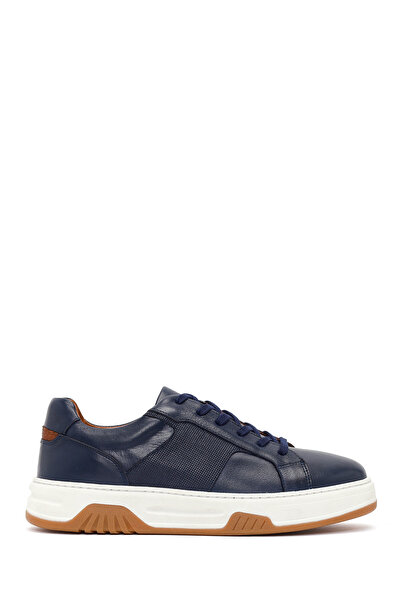 Derimod Erkek Lacivert Kalın Tabanlı Bağcıklı Deri Sneaker 26SFD688218
