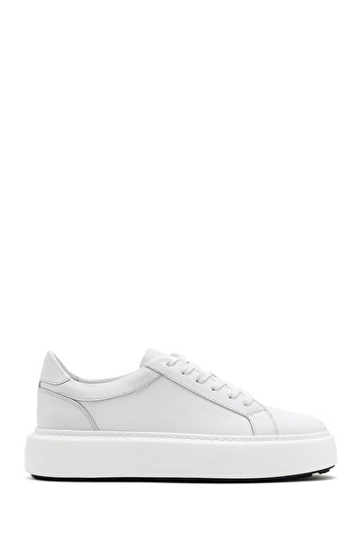 Derimod Erkek Beyaz Bağcıklı Kalın Tabanlı Spor Ayakkabı, Deri Sneaker 26SFD6...