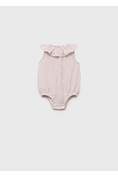MANGO Baby Çizgili tek parça pamuklu tulum