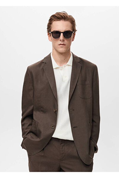 MANGO Man Slim fit keten blazer ceket