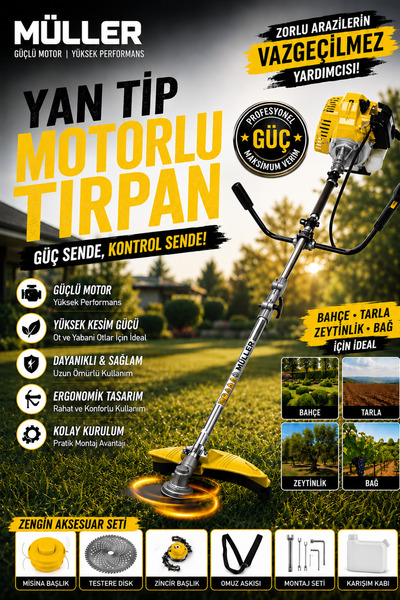Pro Müller Alman Grand Wagoneer 4x4 14 Hp Metal Şanzıman Yan Tipi Benzinli Mo...