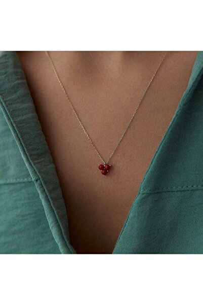 Cherry by Özkonak Üçlü Mercan Tohum Kolye