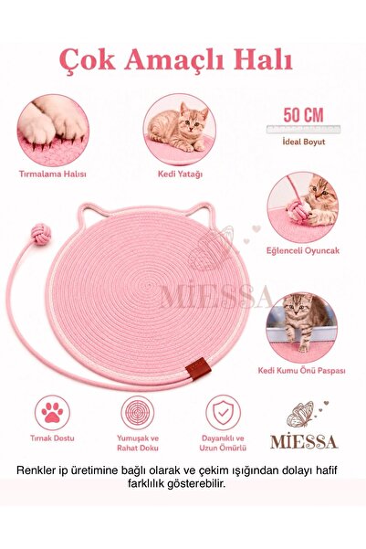 MİESSA Cat Scratching Mat, 50cm Cat Carpet, Cat Scratching Mat, Multi-Purpose...