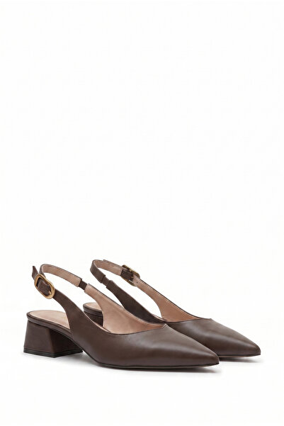 Les Chatelets Été en Ville Pantofi cu toc slingback maro |   Vârf ascuțit |  ...