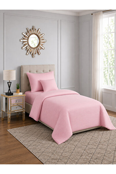 Generic Hotel Stripe soft Comforter Set, Single Size (160X210 CM) 4 Pieces, H...