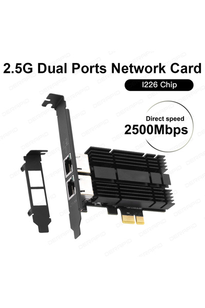 Choice بطاقة شبكة إيثرنت جيجابت 2.5G بمنفذين من نوع PCIe إلى RJ45 بسرعة 2500 ...