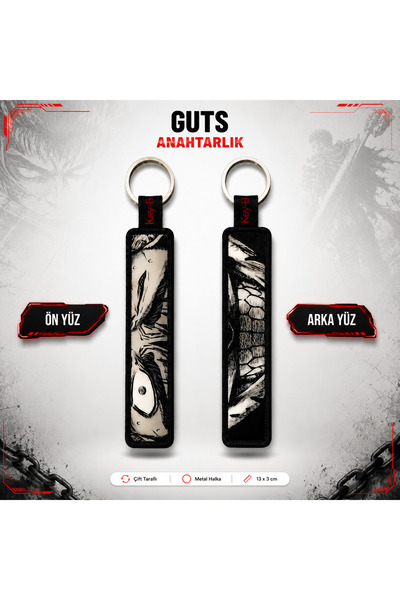 KeyB Berserk Guts Anime Anahtarlık Çift Taraflı Çanta Süsü Hediyelik Koleksiy...