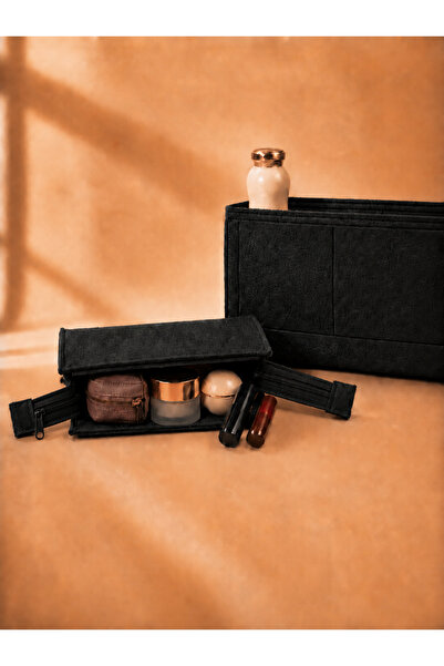 MARJİNAL W CLUB Black Jackable Makeup Bag - Organizer Inside