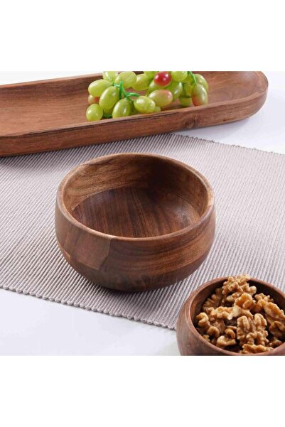 PAN HOME Rabaha Acacia Serving Bowl Dia15x7.5cm - Natural