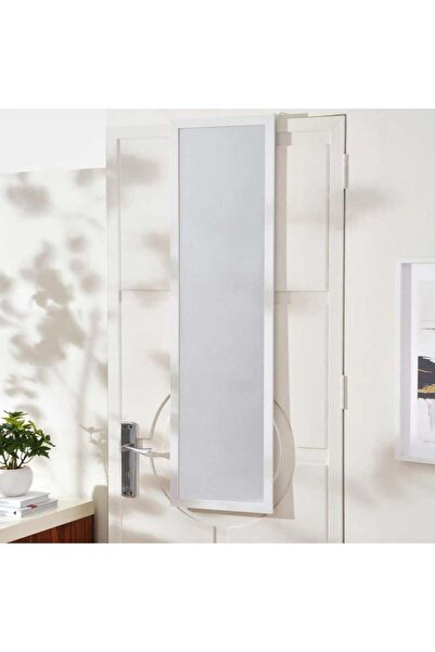 PAN HOME مرآة باب مع خطاف 34×124 سم - بيضاء