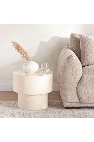 PAN HOME Agnas Round End Table Small - White
