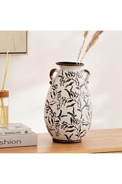 PAN HOME مزهرية سيراميك كوينترى 21x21x34 سم - بني