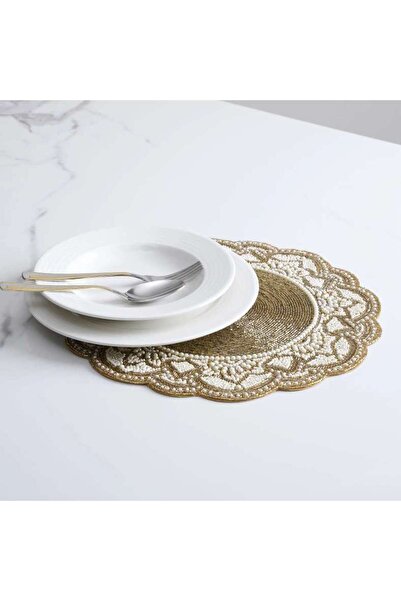 PAN HOME Milo Beaded Placemat D38cm-gold