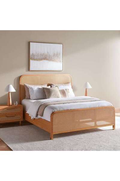 PAN HOME Mirari King Bed 180x200 Cm Wood - Natural