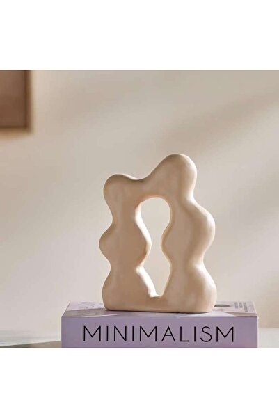 PAN HOME Strolls Ceramic Abstract Decor Accent 14.5x4.5x20cm - Brown