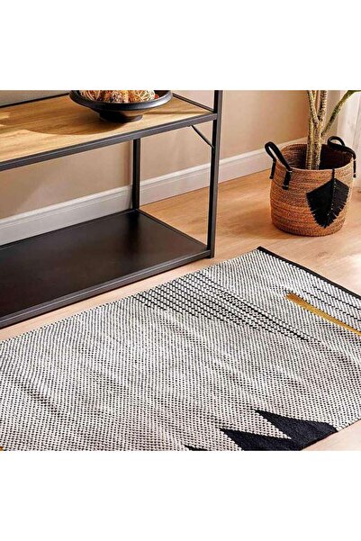PAN HOME سجادة بلمونت القطنية المنسوجة يدويًا 60×90 سم - بيضاء