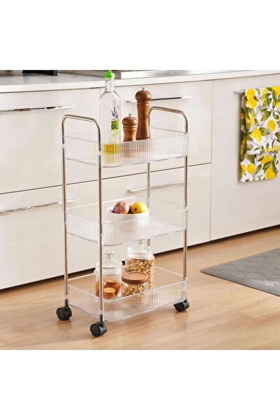 PAN HOME Waneta 3-Tier Kitchen Trolley 40x28.5x70cm -White