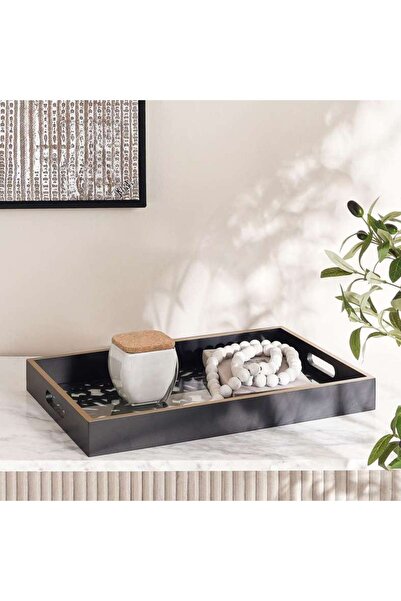 PAN HOME Sedona Wooden Decor Tray 45x30x5cm - Black