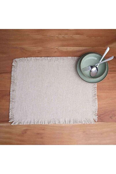 PAN HOME طقم مفارش طاولة بالوما من 4 قطع 33×45 سم - طبيعي