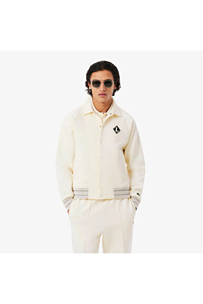 Lacoste Erkek Classic Fit Krem Bomber Ceket
