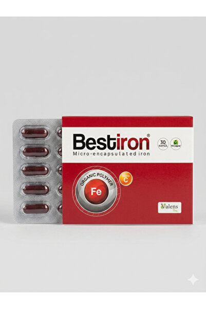 Bestiron مكمل غذائي يحتوي على الحديد وفيتامين سي 30 كبسولة