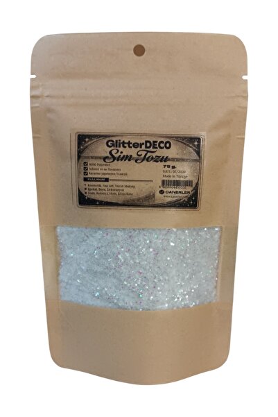 CANERLER Kristal Beyaz Glitter Toz Sim / Epoksi, Boya, Nail Art 1mm Altıgen I...