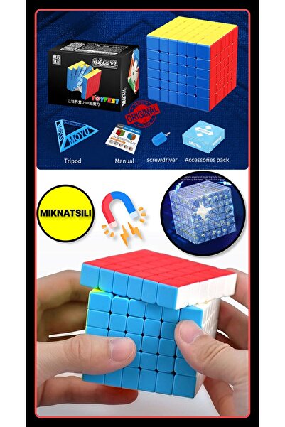 TOYFEST Moyu Meilong 6x6 Magnetic Cube 6M V2 - Mıknatıslı Standlı Tornavidalı...