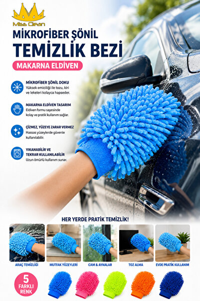 Miss Clean (1 bucată) Mănușă profesională din microfibră pentru spălarea mași...