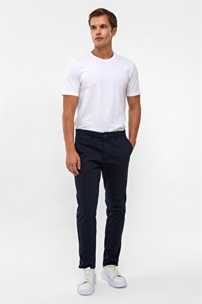 SÜVARİ Lacivert Slim Armürlü Pantolon