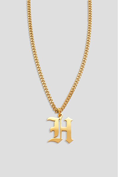 UKHWD SUPPLY 316L Çelik Gotik H Harf Kolye KA1106AL