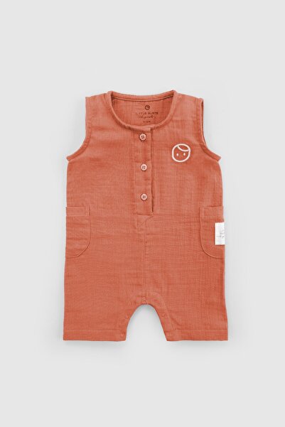 Little Gusto Organic Cotton Baby Salopet Orange