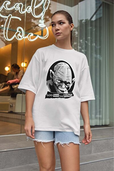 buzagi tasarım ürünleri Sarcastic Oversize Unisex White T-Shirt