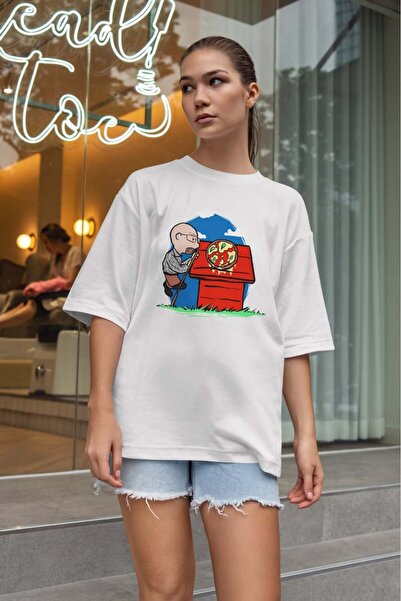 buzagi tasarım ürünleri Sarcastic Oversize Unisex White T-Shirt