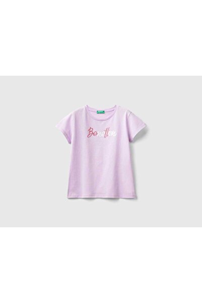 United Colors of Benetton تي شيرت بناتي بأكمام قصيرة ورقبة دائرية
