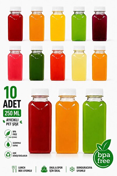 Ezupack Köşeli Zemzem Okul Piknik Meyve Suyu Smoothie Detoks Ginger Plastik B...
