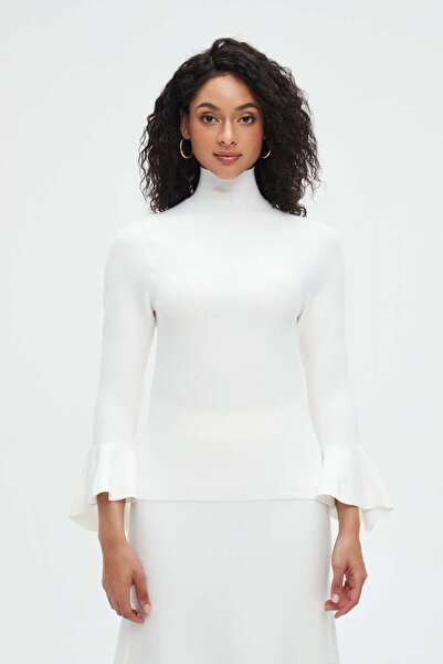 Nichii Women's Winter High Neck Blouse with 3/4 Sleeves