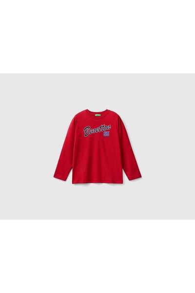 United Colors of Benetton Boys' Long Sleeve Cotton T-Shirt with Crew Neck
