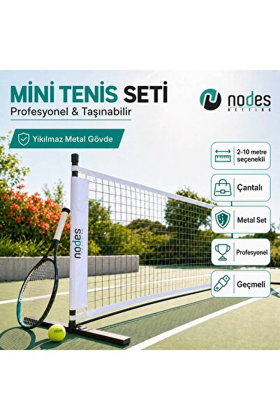 Nodes Ayak Tenisi Filesi Ağı - Portatif Komple Set - 100*5 Metre - Profesyonel
