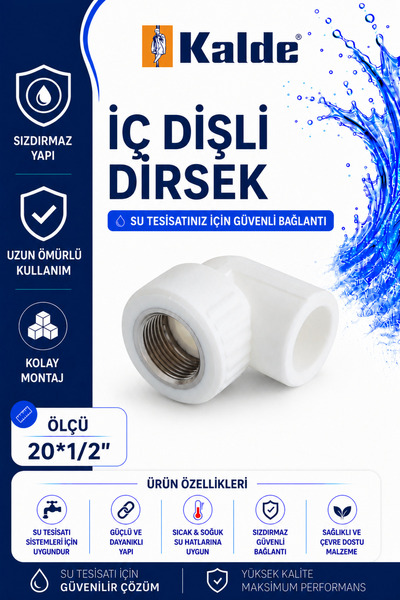 KALDE Pprc 20'lik Iç Dişli Dirsek 5 Adet