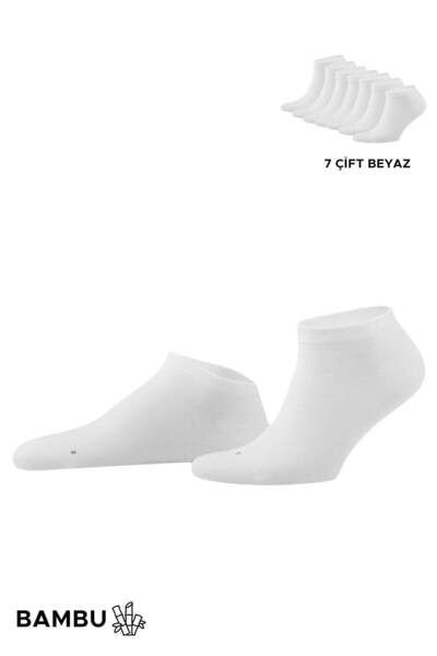 Aytuğ&Mısırlı Mısırlı Unisex Bambu 7 Çift Patik Çorap Beyaz