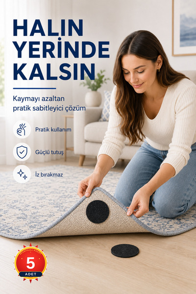 Beppu Halı Köşe Sabitleyici Kaymaz Bant Zemine Zarar Vermez İz Bırakmaz Kilim...