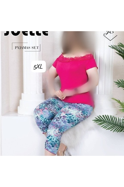 RAHAF TİCARET Set pijama Capri pentru femei de mărime mare