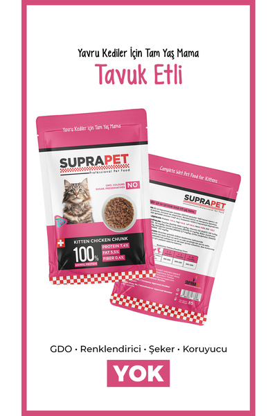 Comprox SUPRAPET Chicken Chunk Yavru Kedi Yaş Maması 85 Gr – Tavuklu Tam ve D...