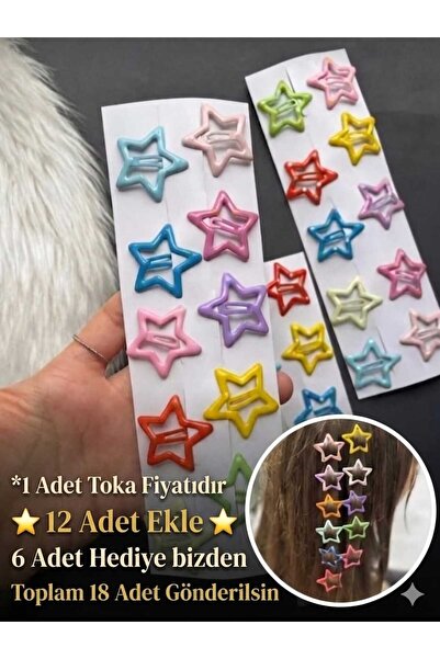 ModaRESSO 1 Adet Yıldız Toka - Renkli 3 cm Saçı Acıtmaz Toka - Kız Çocuk & Bebek