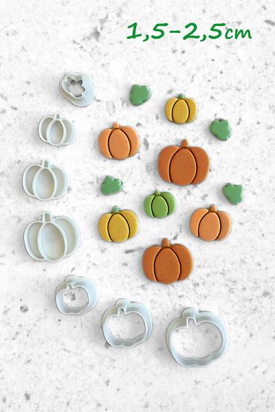 WE3D Pumpkin Polymer Clay Mold Ceramic Plasticine Mold Set 1.5 - 2 - 2.5 cm