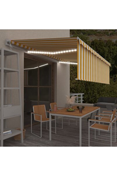 Concept Copertină retractabilă automat stor&LED&senzor galben&alb 5x3m