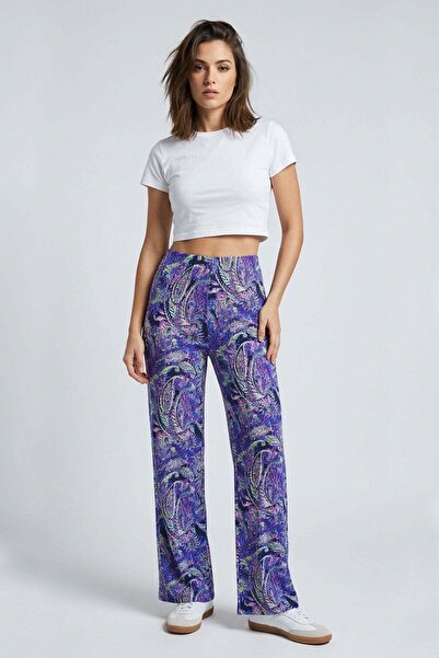 COTENCONCEPT Comfortable Fit High Waist Wide-Leg Viscose Mix Women's Trousers